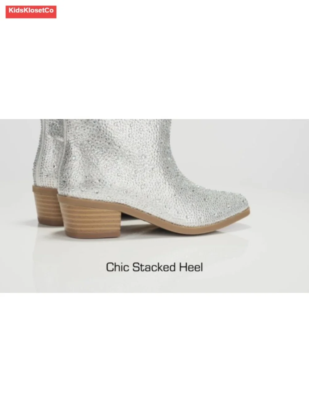 Girls Cowgirl Rhinestone Boots Ankle Low Heel Booties